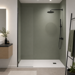 Panneau de douche RAL 7033 Gris ciment sur mesure | Livraison gratuite