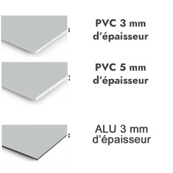 Panneau de douche Gris clair - PVC et ALU épaisseurs
