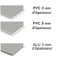 Panneau de douche Gris agate - PVC et ALU épaisseurs