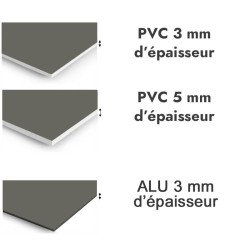 Panneau de douche Gris quartz - PVC et ALU épaisseurs
