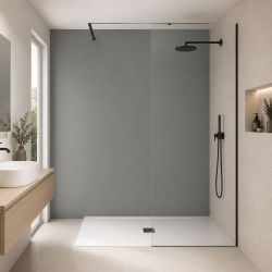 Panneau de douche RAL 7042 Gris signalisation A sur mesure | Livraison gratuite