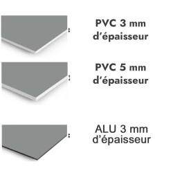 Panneau de douche Gris signalisation A - PVC et ALU épaisseurs
