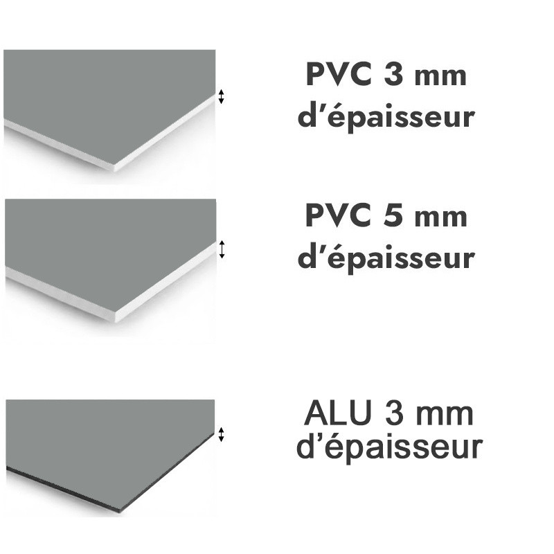Panneau de douche Gris signalisation A - PVC et ALU épaisseurs