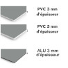Panneau de douche Gris signalisation A - PVC et ALU épaisseurs
