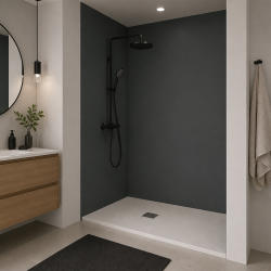 Panneau de douche RAL 7043 Gris signalisation B sur mesure | Livraison gratuite