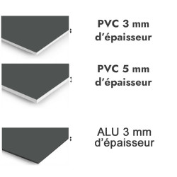 Panneau de douche Gris signalisation B - PVC et ALU épaisseurs